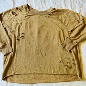 Aerie destructed crew sweatshirt